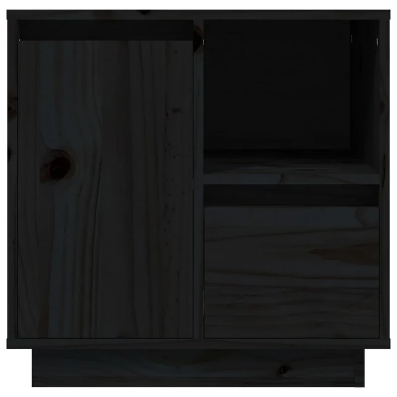 Lot de 2 tables de chevet avec tiroir et compartiment de rangement 50 x 34 x 50 cm bois de pin noir DEC035603