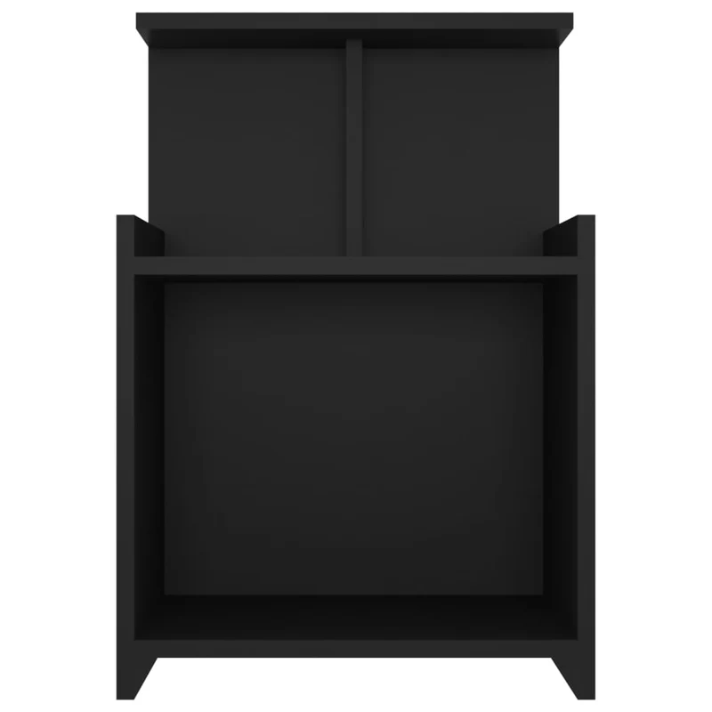 Lot de 2 tables de chevet avec étagère 40 x 35 x 60 cm aggloméré noir DEC035557