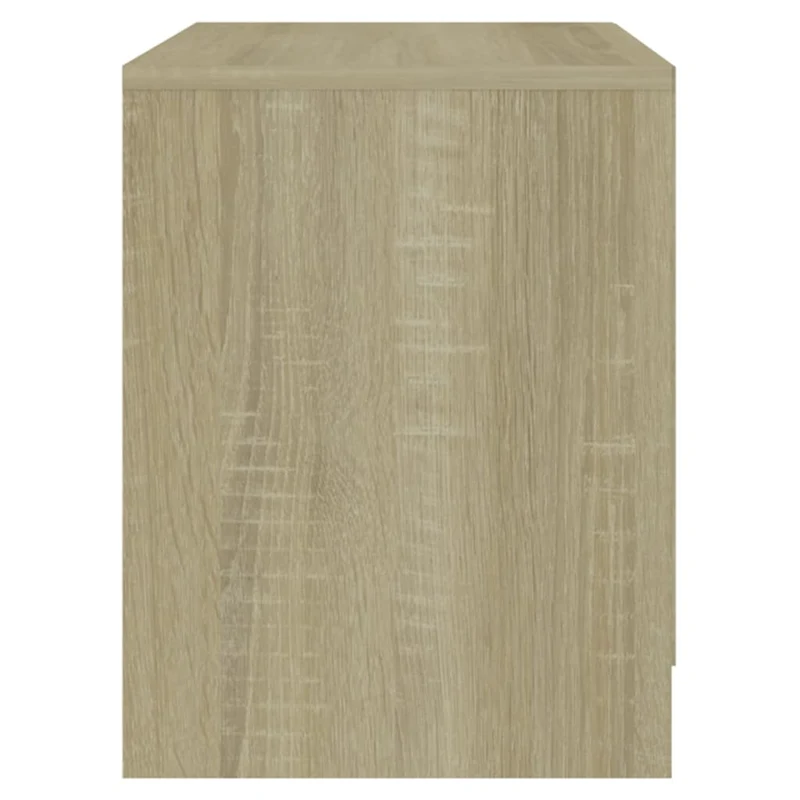 Table de chevet avec deux tiroirs 45 x 34,5 x 44,5 cm bois d’ingénierie culeur chêne DEC033880
