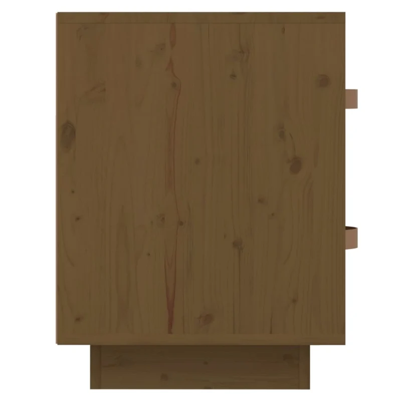 Table de chevet avec deux tiroirs 40 x 34 x 45 cm bois de pin couleur marron miel DEC036213