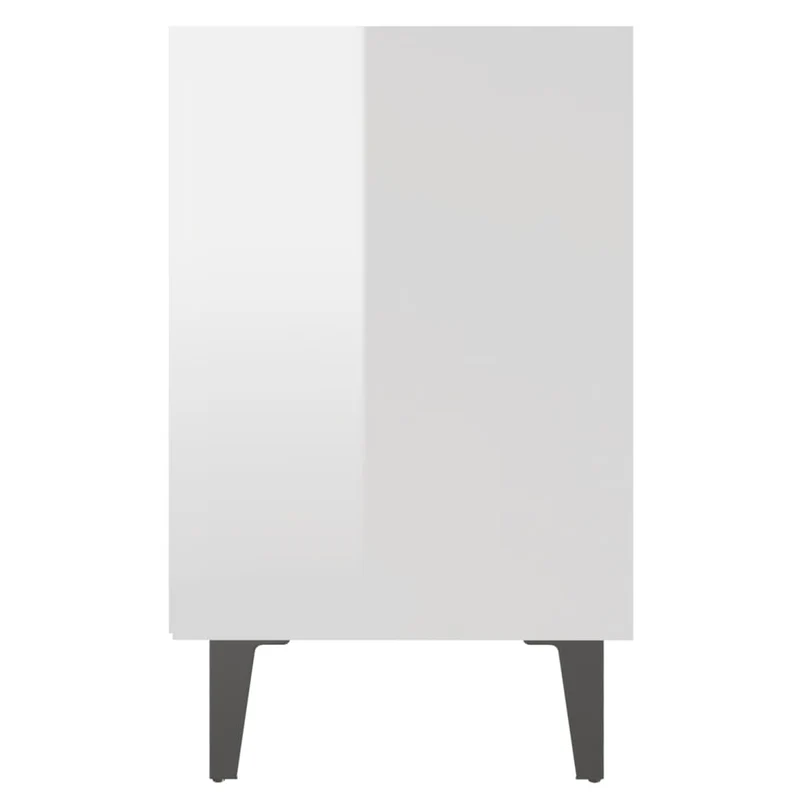 Lot de 2 tables de chevet avec compartiment étagères 40 x 30 x 50cm bois d'ingénierie blanc et métal DEC036189