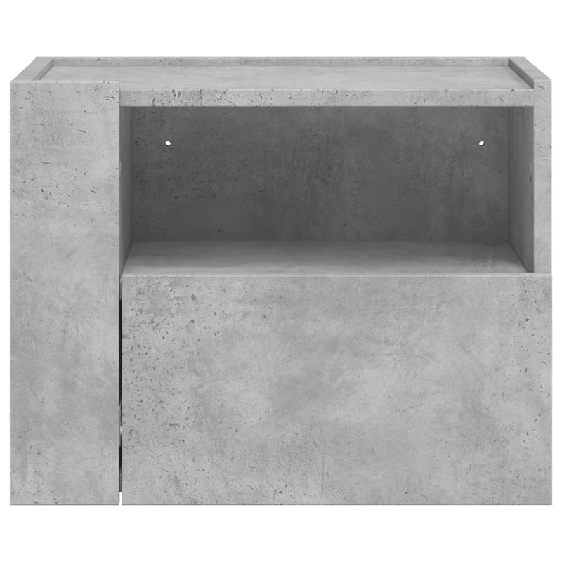 Lot de 2 tables de chevet murales avec tiroir et compartiment ouvert 45 x 30 x 35 cm bois d'ingénierie gris DEC036086