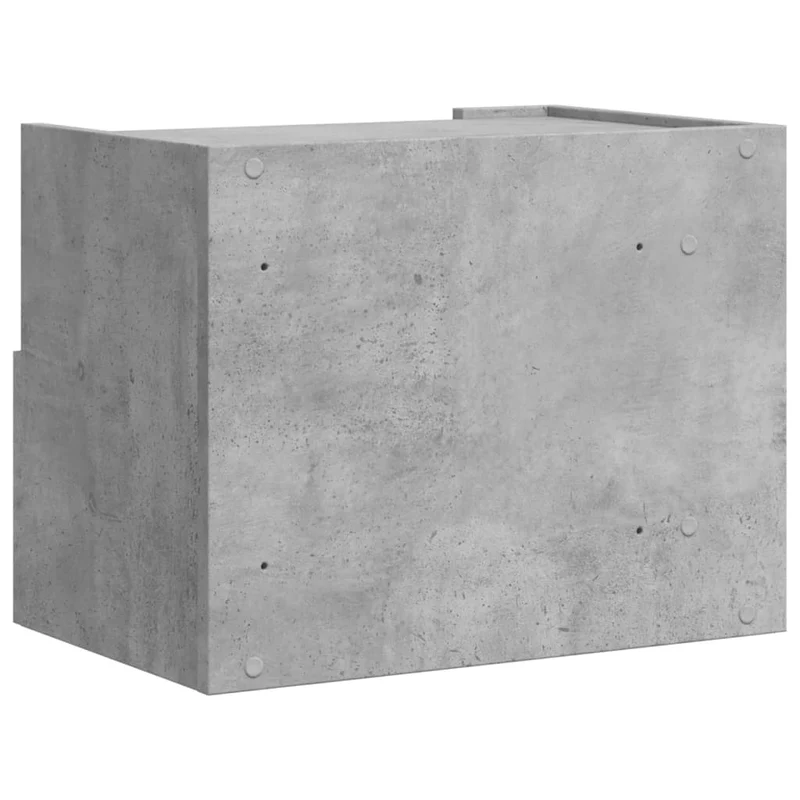 Lot de 2 tables de chevet murales avec tiroir et compartiment ouvert 45 x 30 x 35 cm bois d'ingénierie gris DEC036086