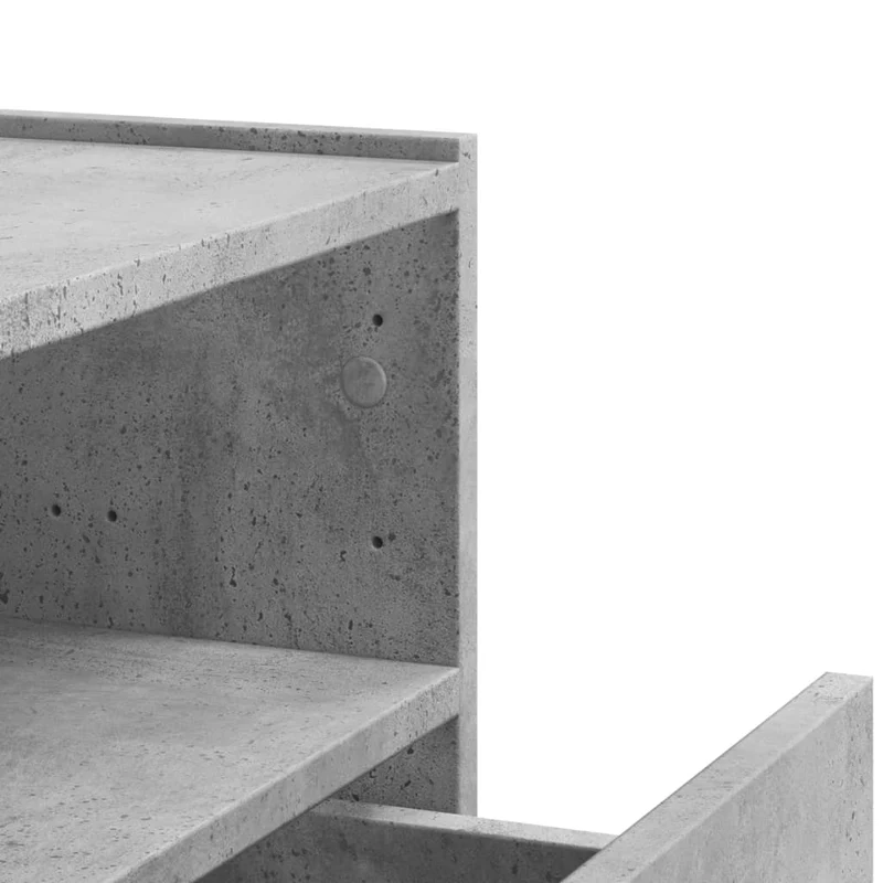 Lot de 2 tables de chevet murales avec tiroir et compartiment ouvert 45 x 30 x 35 cm bois d'ingénierie gris DEC036086
