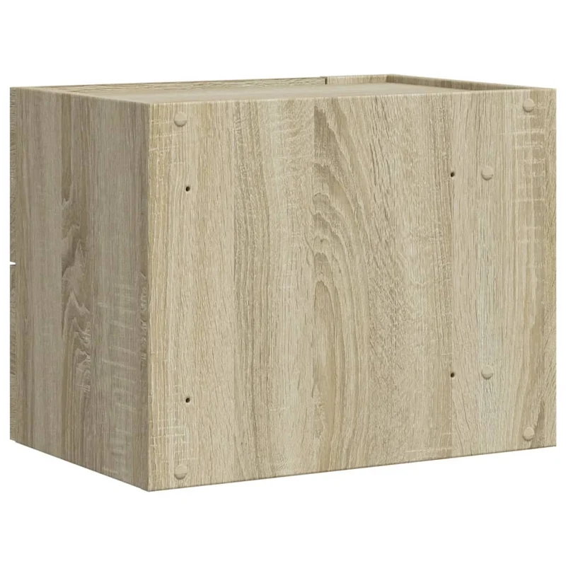 Lot de 2 tables de chevet murales avec deux tiroirs 45 x 30 x 35 cm bois d'ingénierie couleur chêne DEC036073