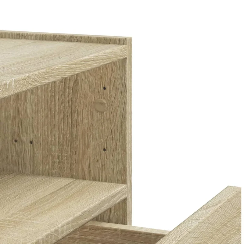 Lot de 2 tables de chevet murales avec tiroir et compartiment ouvert 45 x 30 x 35 cm bois d'ingénierie couleur chêne DEC036072