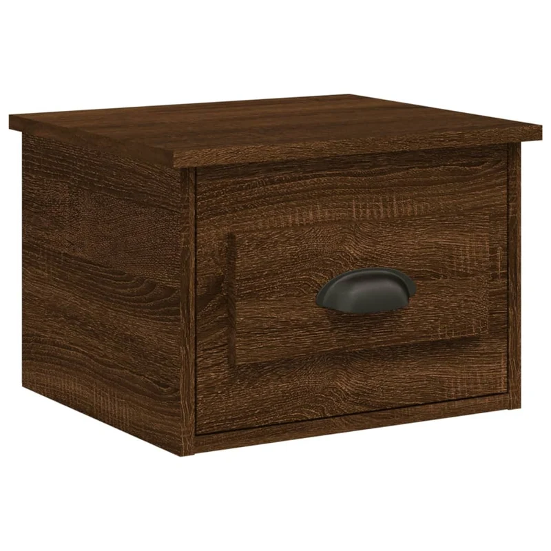 Lot de 2 tables de chevet murales avec tiroir 41,5 x 36 x 28 cm bois d'ingénierie marron DEC036058