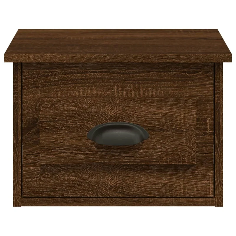 Lot de 2 tables de chevet murales avec tiroir 41,5 x 36 x 28 cm bois d'ingénierie marron DEC036058