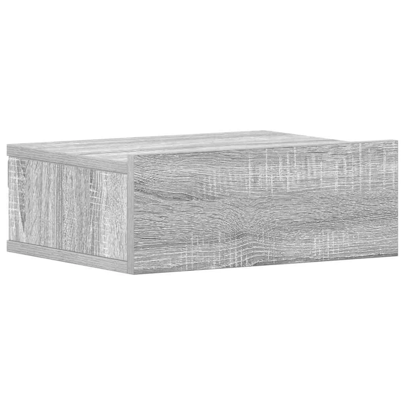 Lot de 2 tables de chevet murales avec tiroir 40 x 30 x 15 cm bois d'ingénierie gris DEC036000