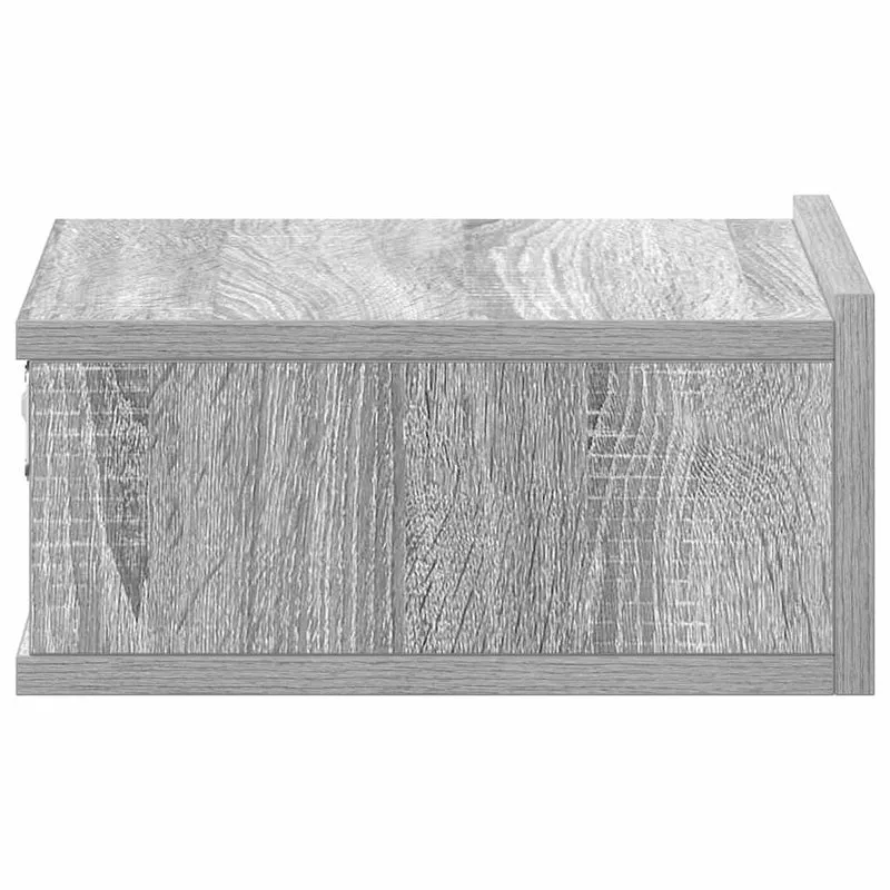 Lot de 2 tables de chevet murales avec tiroir 40 x 30 x 15 cm bois d'ingénierie gris DEC036000