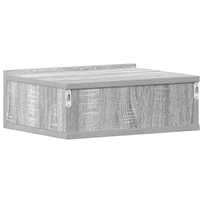 Lot de 2 tables de chevet murales avec tiroir 40 x 30 x 15 cm bois d'ingénierie gris DEC036000