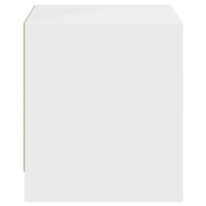 Lot de 2 tables de chevet avec portes vitrée 35 x 37 x 42 cm bois d'ingénierie blanc DEC035960