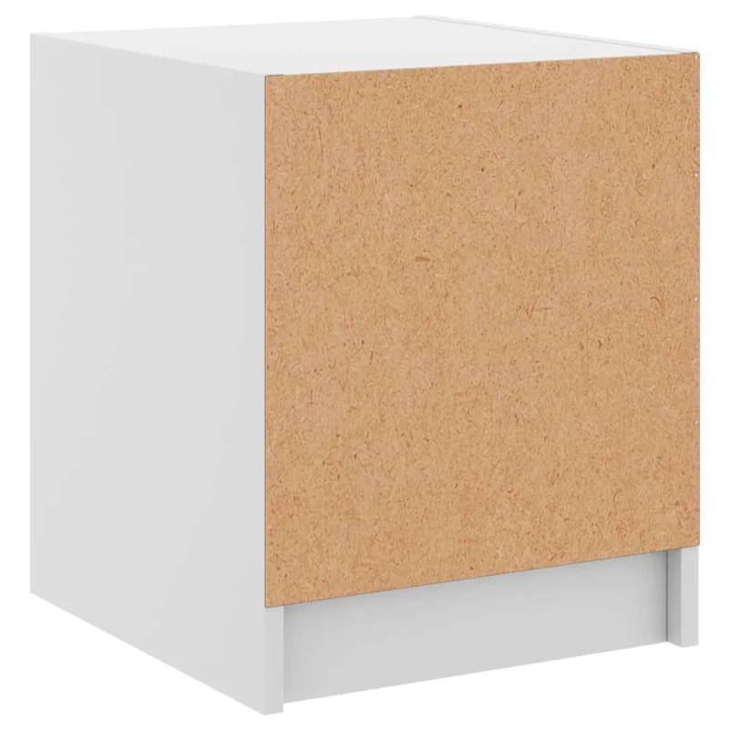 Lot de 2 tables de chevet avec portes vitrée 35 x 37 x 42 cm bois d'ingénierie blanc DEC035960