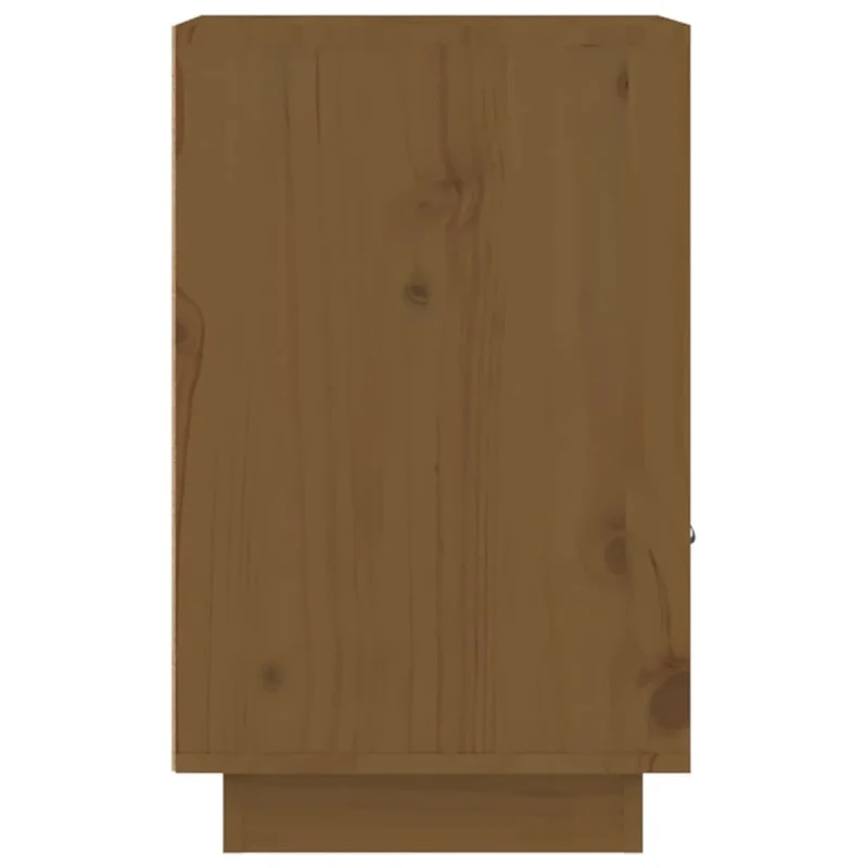 Lot de 2 tables de chevet avec compartiment de rangement 40 x 34 x 55cm bois de pin marron miel DEC035922