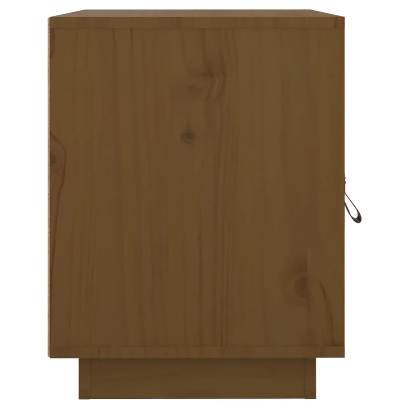 Lot de 2 tables de chevet avec compartiment avec porte 40 x 34 x 45cm bois de pin couleur marron miel DEC035921