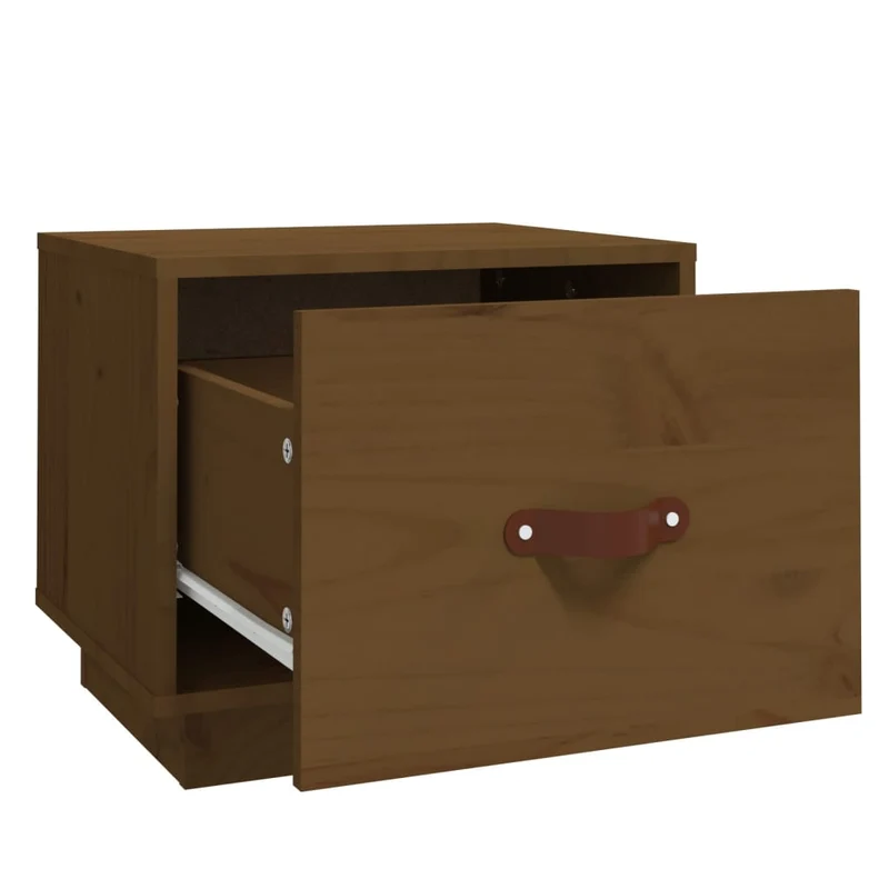 Lot de 2 tables de chevet avec tiroir 40 x 34 x 35cm bois de pin couleur marron miel DEC035918