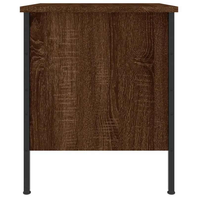 Lot de 2 tables de chevet avec deux tiroirs 40 x 42 x 50cm bois d'ingénierie marron et fer DEC035857