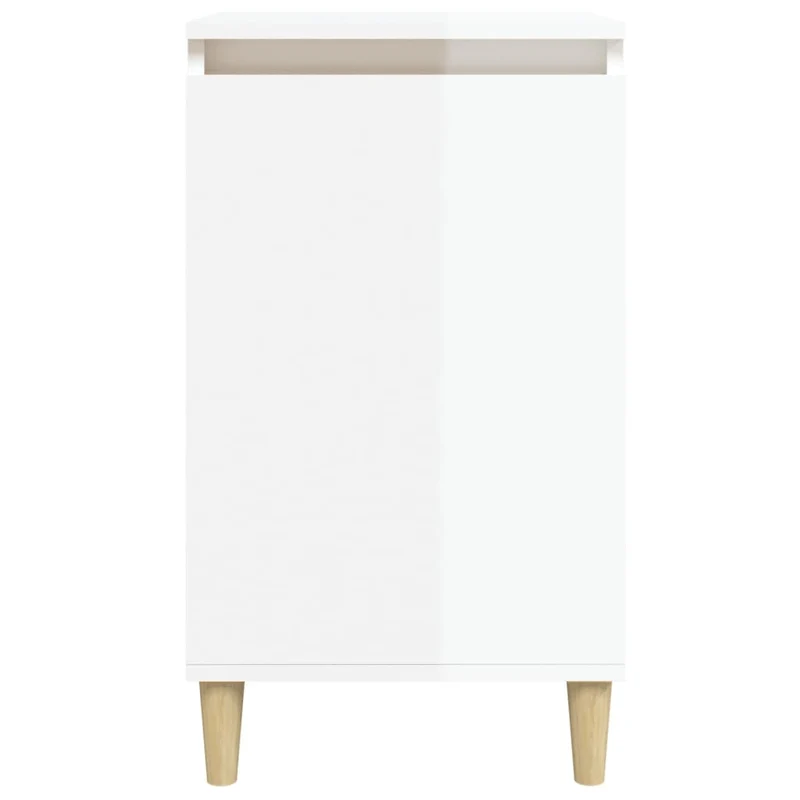 Lot de 2 tables de chevet avec compartiment de rangement 40 x 35 x 70cm bois ingénierie blanc DEC035795