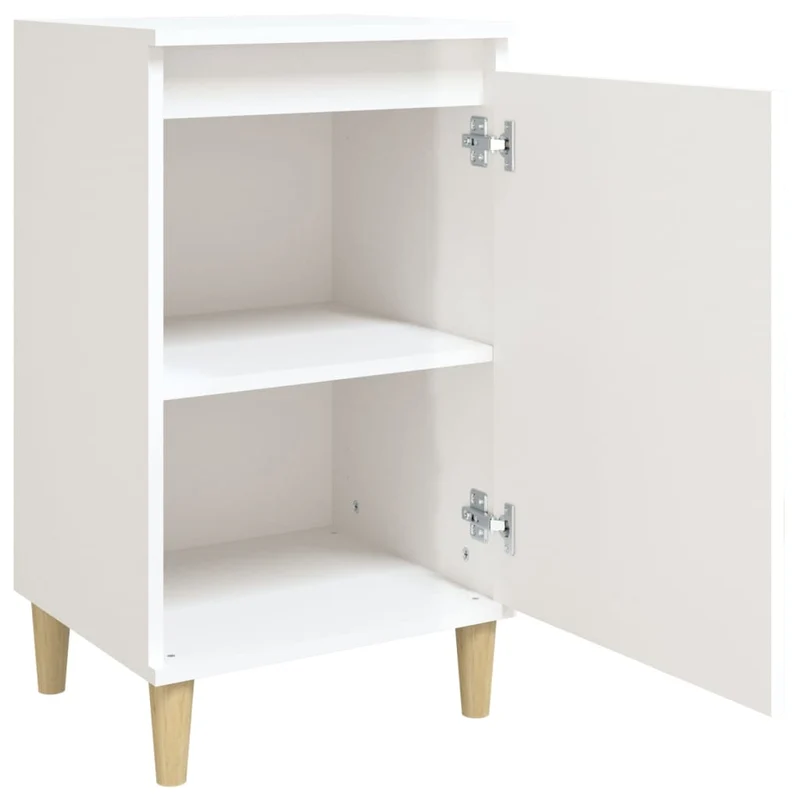 Lot de 2 tables de chevet avec compartiment de rangement 40 x 35 x 70cm bois ingénierie blanc DEC035795