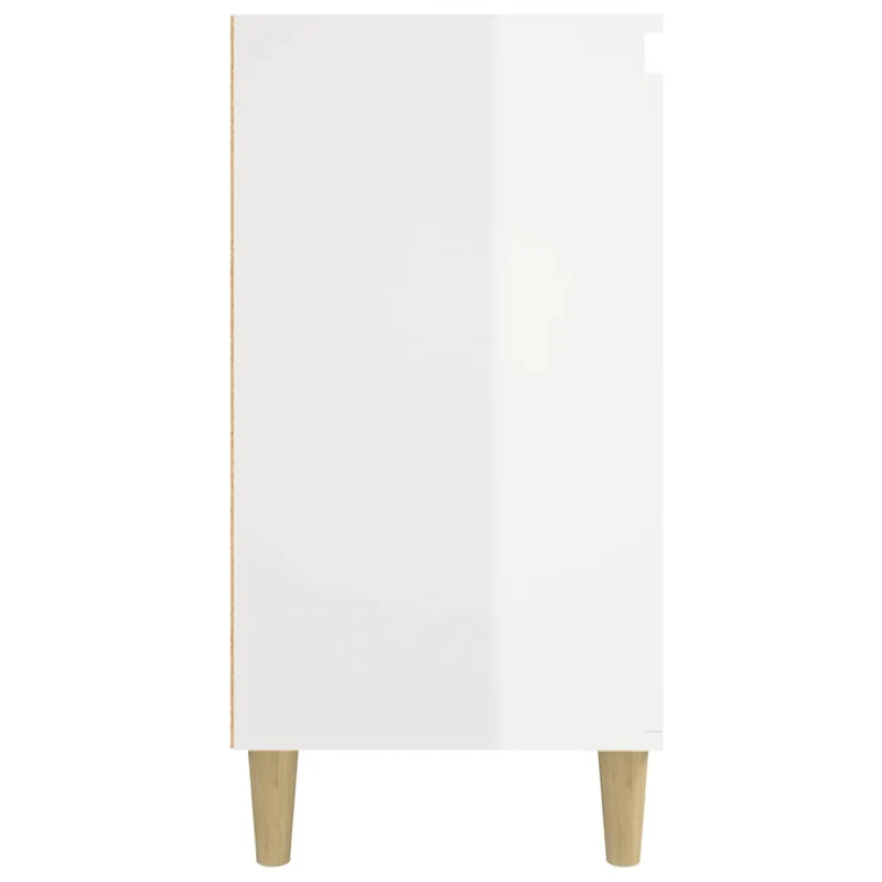 Lot de 2 tables de chevet avec compartiment de rangement 40 x 35 x 70cm bois ingénierie blanc DEC035795