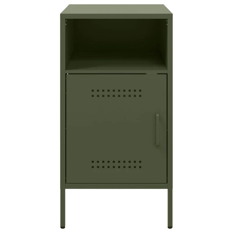 Lot de 2 tables de chevet avec compartiment avec porte 36 x 39 x 68 cm acier vert DEC035772