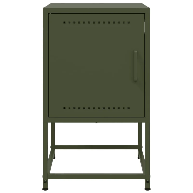 Lot de 2 tables de chevet avec compartiment avec porte 36 x 39 x 60,5 cm acier vert DEC035769