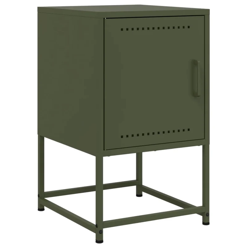 Lot de 2 tables de chevet avec compartiment avec porte 36 x 39 x 60,5 cm acier vert DEC035769