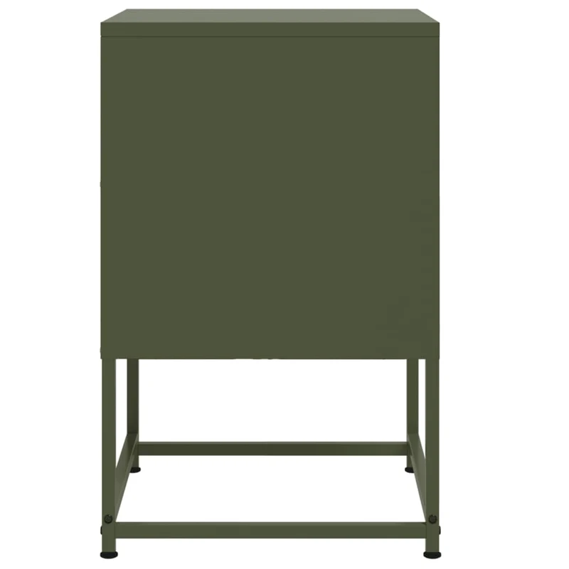 Lot de 2 tables de chevet avec compartiment avec porte 36 x 39 x 60,5 cm acier vert DEC035769