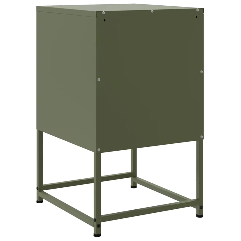 Lot de 2 tables de chevet avec compartiment avec porte 36 x 39 x 60,5 cm acier vert DEC035769