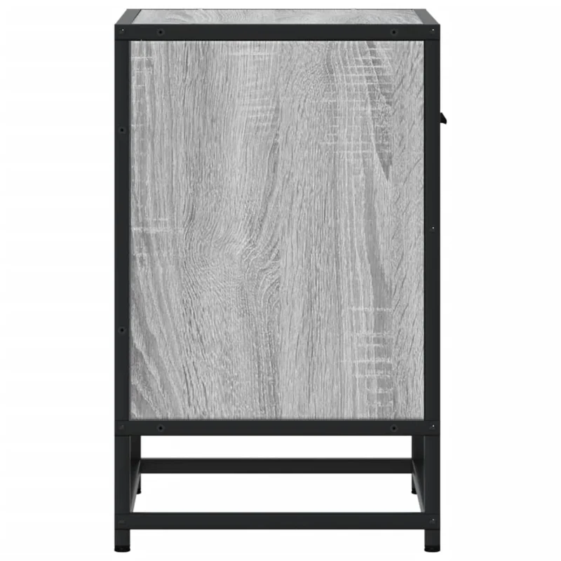 Lot de 2 tables de chevet avec 1 tiroir et 1 compartiment 40 x 31 x 50 cm bois ingénierie gris DEC035671
