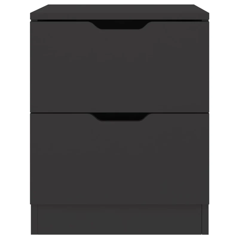 Lot de 2 tables de chevet avec deux tiroirs 40 x 40 x 50 cm bois d’ingénierie noir DEC035578