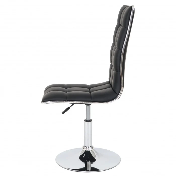 Lot de 2 chaises de salle à manger hauteur réglable en synthétique noir CDS04077