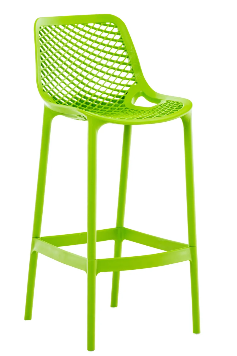 Tabouret de bar avec repose-pieds design moderne plastique vert intérieur ou extérieur 10_0001087