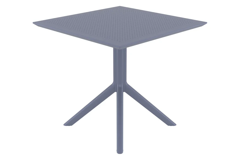 Table de jardin lounge pour intérieur ou extérieur hauteur fixe 74 cm en plastique gris foncé 10_0003056