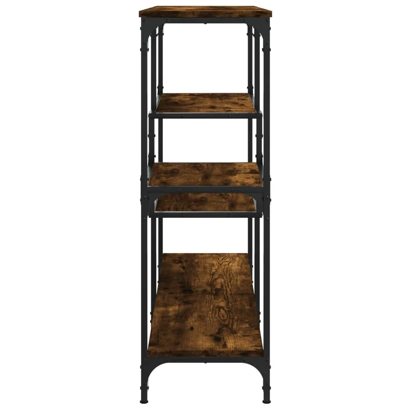 Table d'appoint console pratique avec étagères de rangement 103 x 32 x 95 cm bois d'ingénierie marron et métal DEC031781