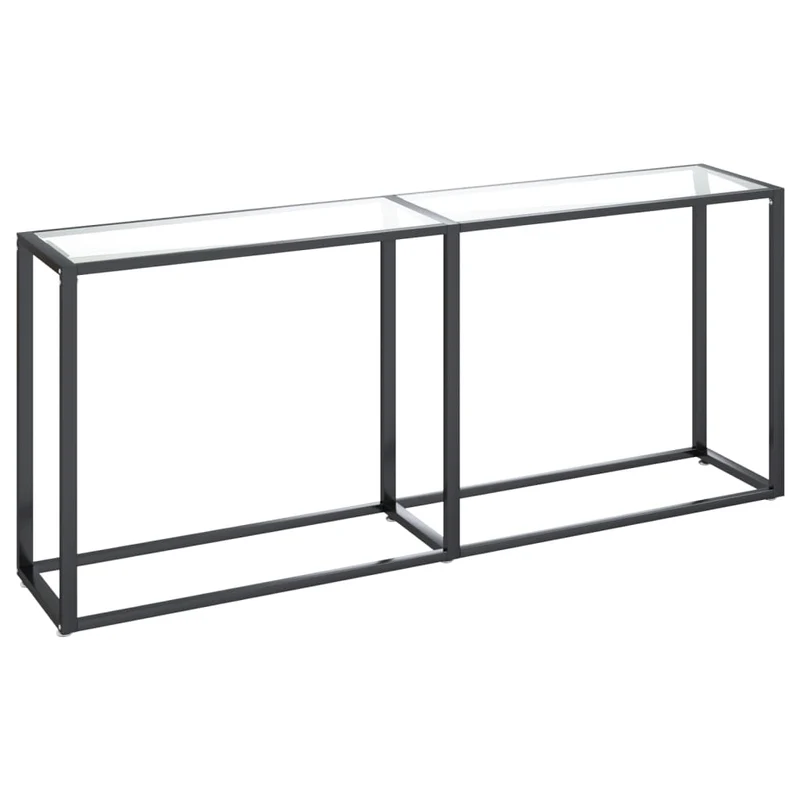 Table d'appoint console pratique pour une entrée organisée 180 x 35 x 75,5 cm verre trempé transparent et acier DEC032269