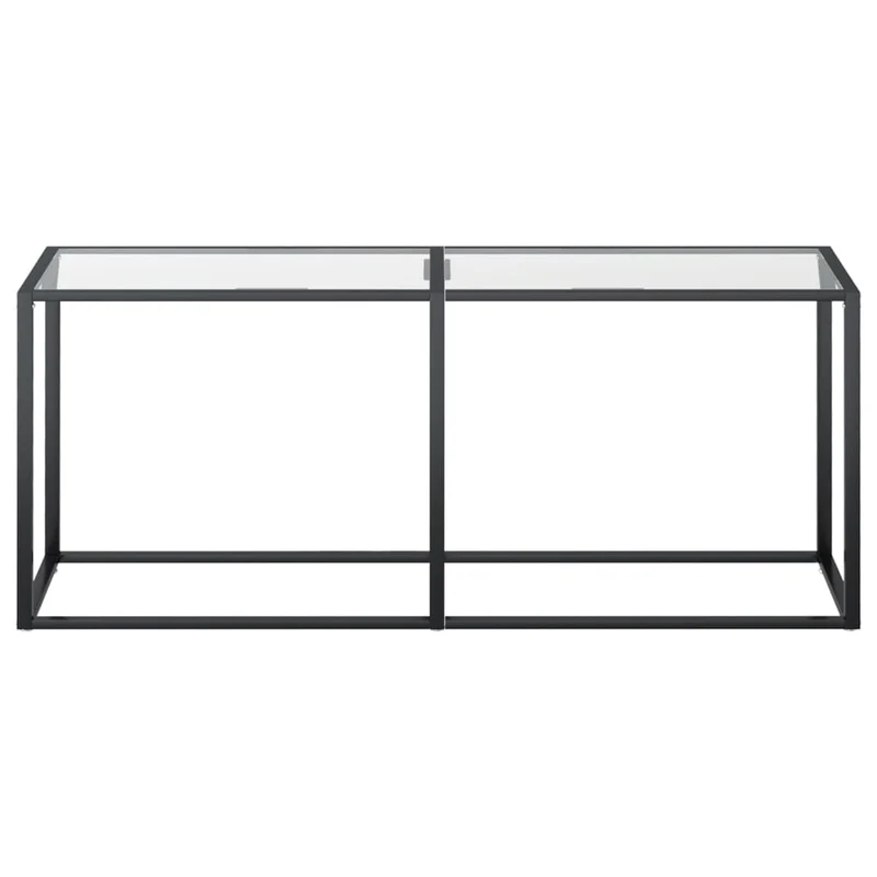 Table d'appoint console pratique pour une entrée organisée 180 x 35 x 75,5 cm verre trempé transparent et acier DEC032269