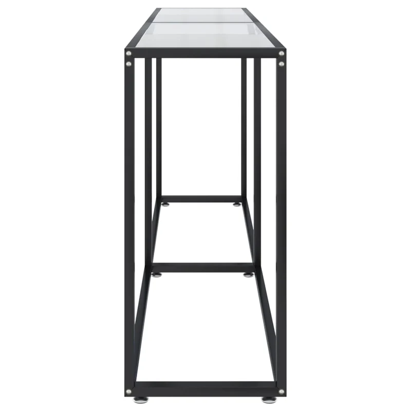 Table d'appoint console pratique pour une entrée organisée 180 x 35 x 75,5 cm verre trempé transparent et acier DEC032269