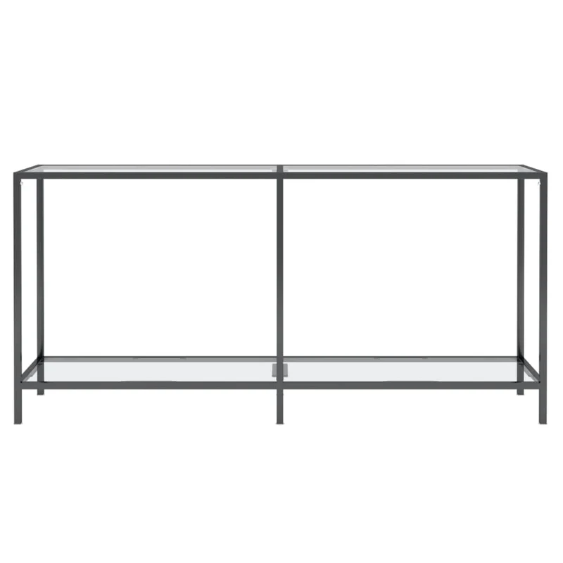Table d'appoint console pratique pour une entrée organisée 160 x 35 x 75,5 cm verre trempé transparent et acier DEC032267