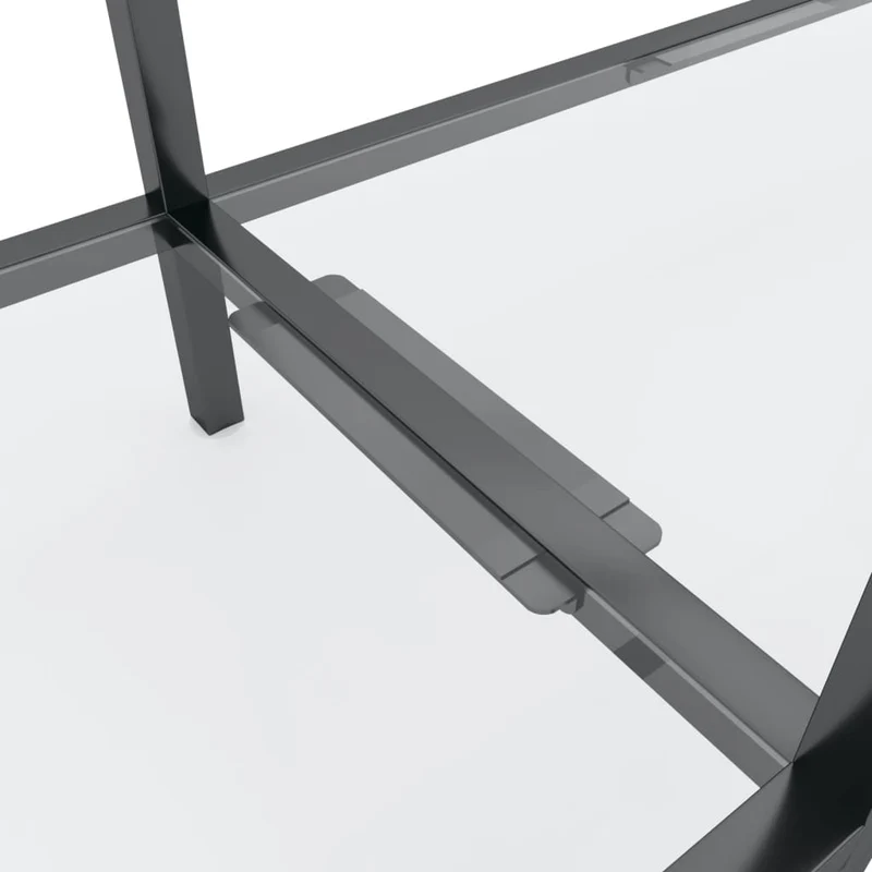Table d'appoint console pratique pour une entrée organisée 160 x 35 x 75,5 cm verre trempé transparent et acier DEC032267
