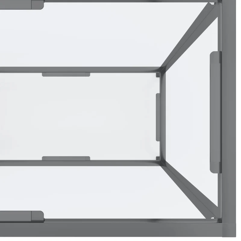 Table d'appoint console pratique pour une entrée organisée 160 x 35 x 75,5 cm verre trempé transparent et acier DEC032267