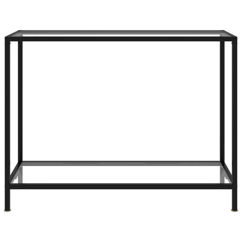 Table d'appoint console pratique pour une entrée organisée 100 x 35 x 75 cm verre trempé transparent et acier DEC032261
