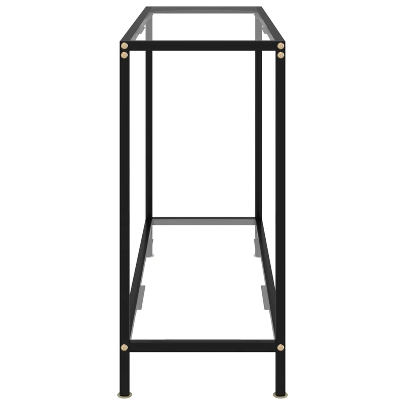 Table d'appoint console pratique pour une entrée organisée 100 x 35 x 75 cm verre trempé transparent et acier DEC032261