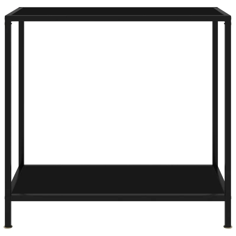 Table d'appoint console pratique pour une entrée organisée 80 x 35 x 75 cm verre trempé et acier noir DEC032169