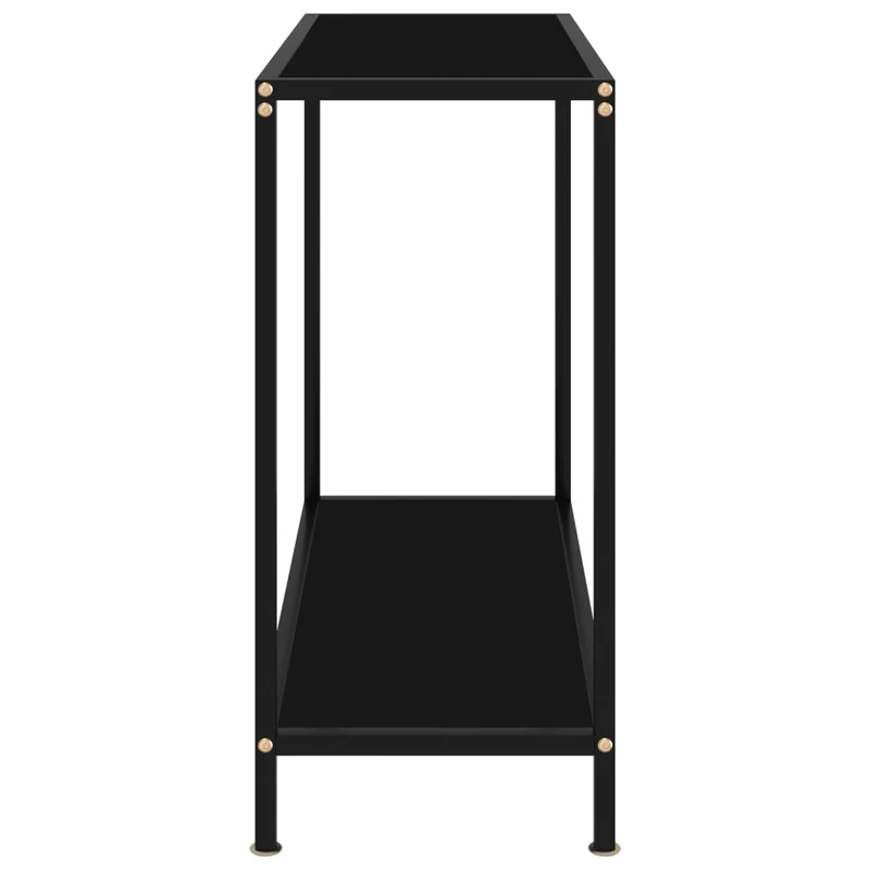 Table d'appoint console pratique pour une entrée organisée 80 x 35 x 75 cm verre trempé et acier noir DEC032169