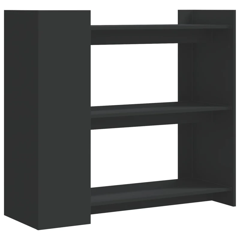 Table d'appoint console pratique avec étagères pour une entrée organisée 100 x 35 x 90 cm bois d'ingénierie noir DEC032083