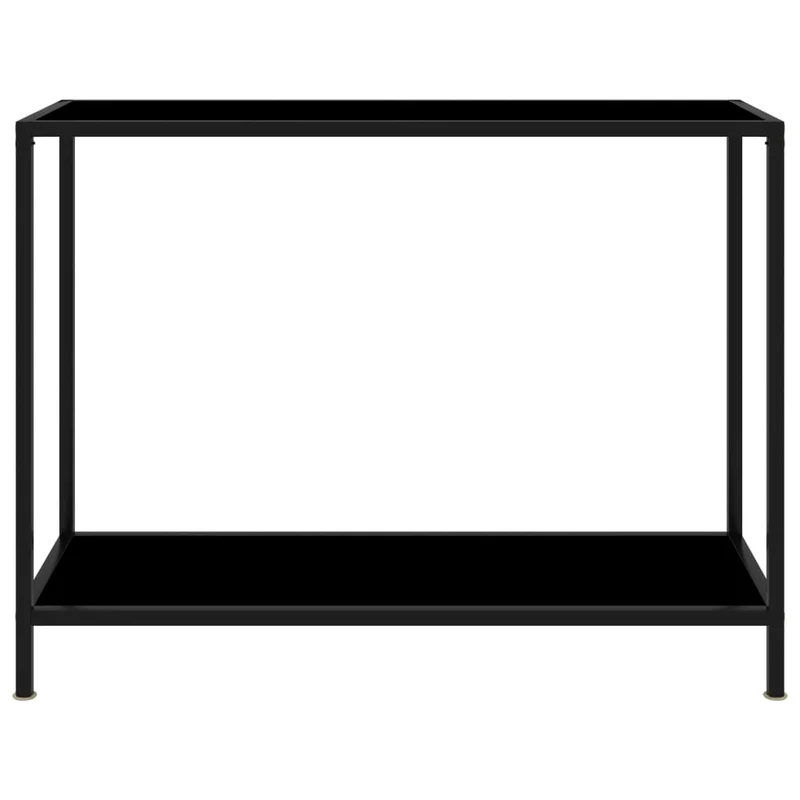 Table d'appoint console pratique pour une entrée organisée 100 x 35 x 75 cm verre trempé et acier noir DEC032078