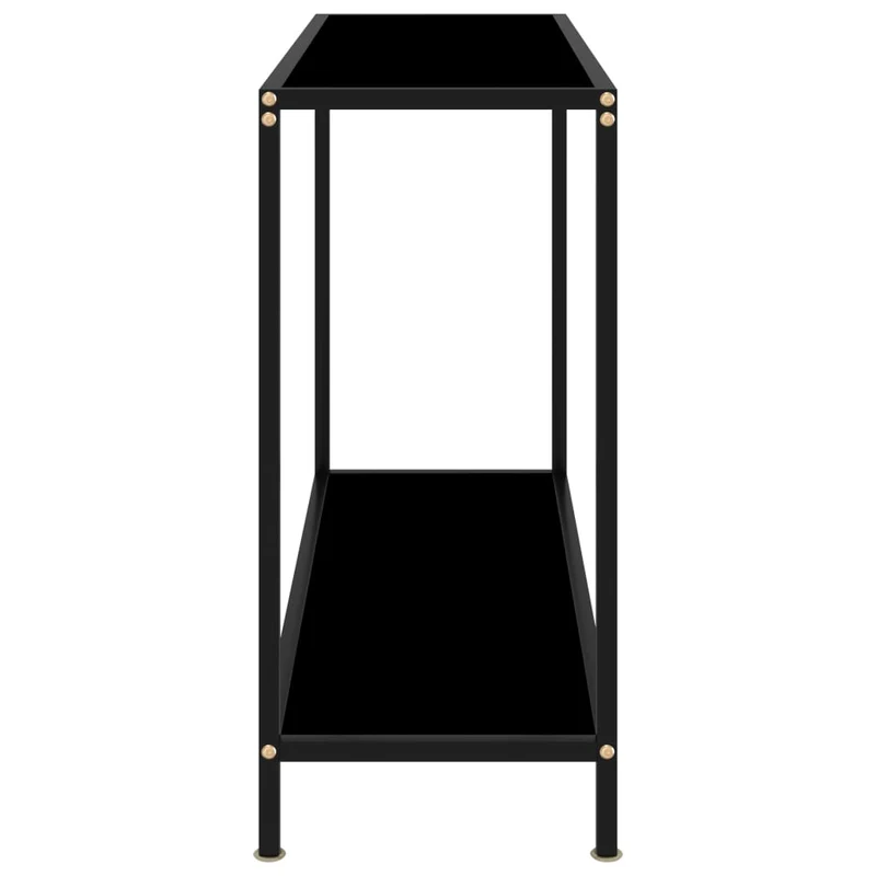 Table d'appoint console pratique pour une entrée organisée 100 x 35 x 75 cm verre trempé et acier noir DEC032078