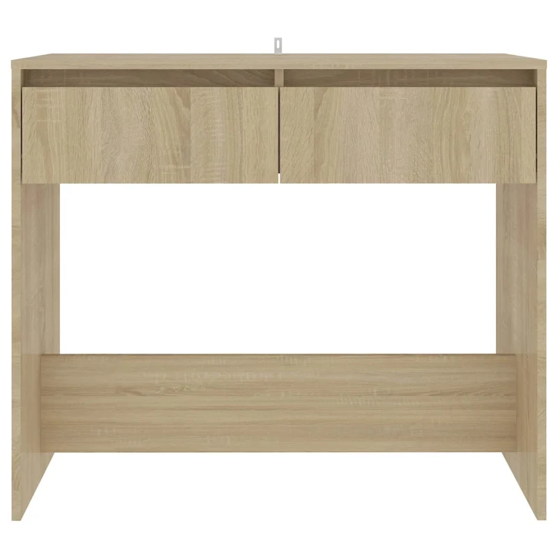 Table d'appoint console pratique avec tiroirs pour une entrée organisée 89 x 41 x 76,5 cm bois d'ingénierie beige DEC031966