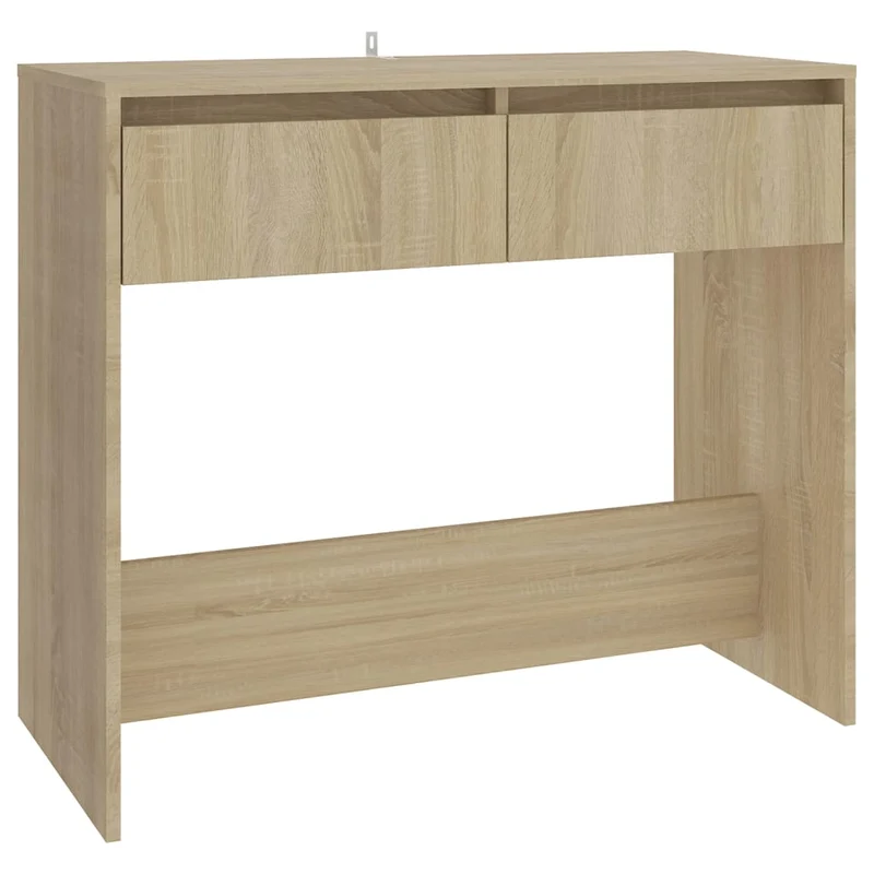 Table d'appoint console pratique avec tiroirs pour une entrée organisée 89 x 41 x 76,5 cm bois d'ingénierie beige DEC031966